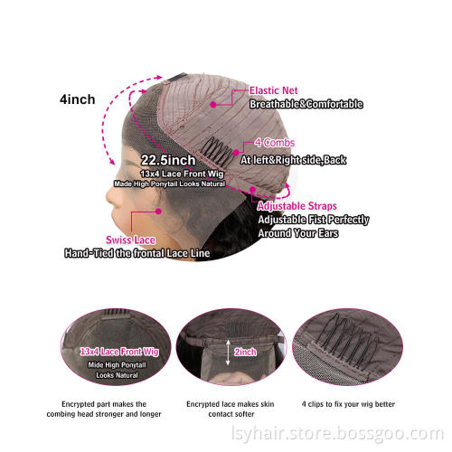 Wig Human Hair Virgin Brazilian Natural 100% Lace Front Wigs Body Wave, Transparent Ali Hair Queen Like Virgin Wigs With Frontal